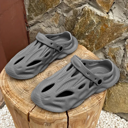 Men Razor Grey Clogs/Sandals with Adjustable Back Strap | Comfortable & Lightweight| Stylish & Anti-Skid| Waterproof