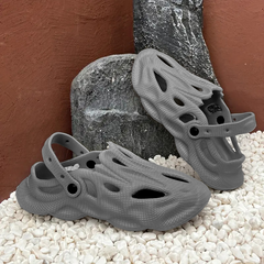 Men Razor Grey Clogs/Sandals with Adjustable Back Strap | Comfortable & Lightweight| Stylish & Anti-Skid| Waterproof