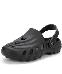 Men Shadow Black Clogs/Sandals with Adjustable Back Strap | Comfortable & Lightweight| Stylish & Anti-Skid| Waterproof