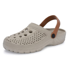 Men Clinkers Beige Clogs/Sandals with Adjustable Back Strap | Comfortable & Lightweight| Stylish & Anti-Skid| Waterproof