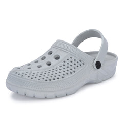 Men Clinkers Grey Clogs/Sandals with Adjustable Back Strap | Comfortable & Lightweight| Stylish & Anti-Skid| Waterproof