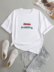 Bad Habits- Oversized White Women Cotton Tshirt