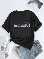 Future is Inclusive-Oversized Black Women Cotton Tshirt