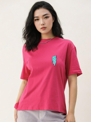 Women Oversized Hot Pink T-shirt - inspired